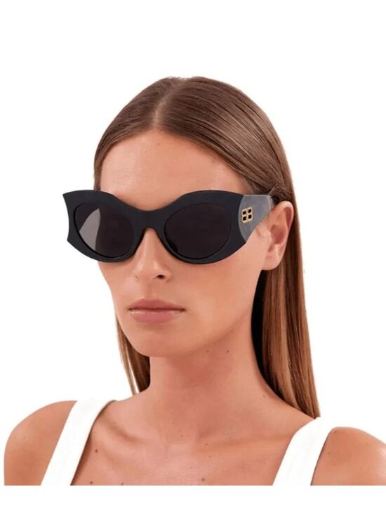 NEW BALENCIAGA SUNGLASSES BB0256S 001 WOMEN BUTTERFLY BLACK/GRAY EYEWEAR main image 5